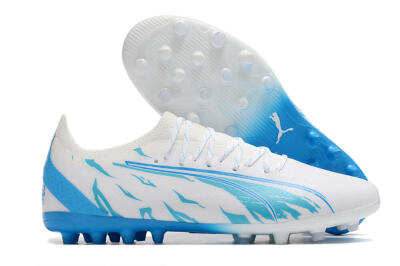 Puma Ultra Ultimate MG Low-Tops Soccer Cleats - White/Blue