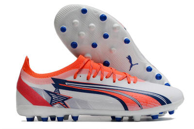 Puma Ultra Ultimate MG Low-Tops Soccer Cleats - White/Blue/Orange
