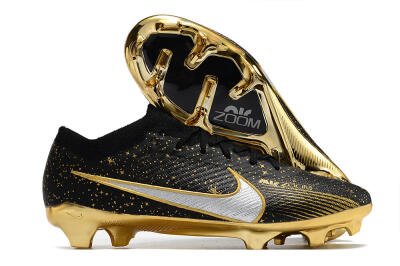 Nike Air Zoom Mercurial Vapor 15 Elite FG Low-Tops Soccer Cleats - Black/Gold