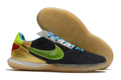 Nike Streetgato IC Low-Tops Soccer Shoes - Grey/Black/Green/Red