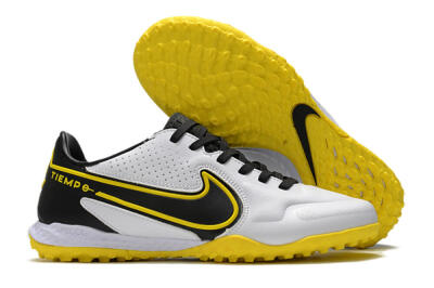 Nike React Tiempo Legend 9 Pro TF Low-Tops Soccer Shoes - White/Black/Yellow