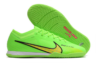 Nike Air Zoom Mercurial Vapor 15 Elite IC Low-Tops Soccer Shoes - Green/Yellow/Pink