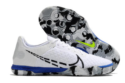 Nike Reactgato IC Low-Tops Soccer Shoes - White/Black/Blue