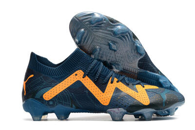 Puma Future Ultimate FG Low-Tops Soccer Cleats - Blue/Yellow