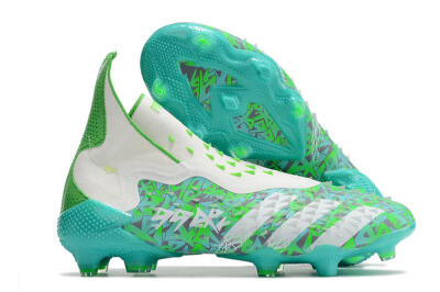 Adidas Predator Freak+ FG High-Tops Soccer Cleats - White/Green