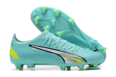 Puma Ultra Ultimate FG Low-Tops Soccer Cleats - Blue/White/Green