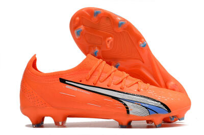Puma Ultra Ultimate FG Low-Tops Soccer Cleats - Orange/White/Blue