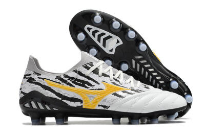 Mizuno Morelia Neo 3 Made in Japan FG Low-Tops Soccer Cleats - White/Black/Yellow