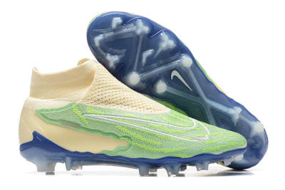 Nike Phantom GX Elite DF FG High-Tops Soccer Cleats - Green/Beige/Blue