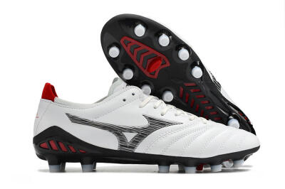 Mizuno Morelia Neo 3 Made in Japan FG Low-Tops Soccer Cleats - White/Black/Red