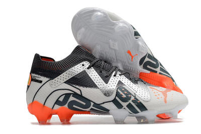 Puma Future Ultimate FG Low-Tops Soccer Cleats - White/Silver/Black