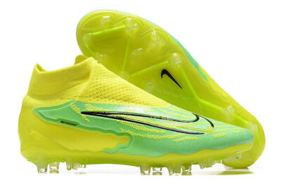 Nike Phantom GX Elite DF Link FG High-Tops Soccer Cleats - Yellow/Green/Black