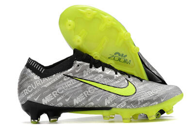 Nike Air Zoom Mercurial Vapor 15 Elite AG Low-Tops Soccer Cleats - Silver/Green/Black