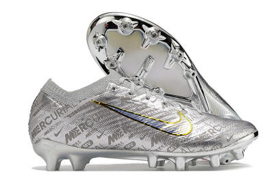 Nike Air Zoom Mercurial Vapor 15 Elite AG Low-Tops Soccer Cleats - Silver/Gold