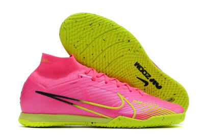 Nike Air Zoom Mercurial Superfly 9 Elite IC High-Tops Soccer Shoes - Pink/Green/Black