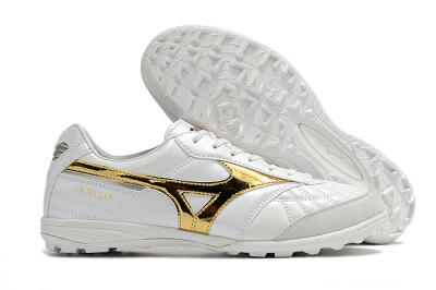 Mizuno Morelia Sala Japn TF Low-Tops Soccer Shoes - White/Gold