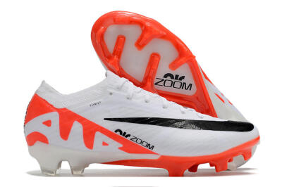 Nike Air Zoom Mercurial Vapor 15 Elite FG Low-Tops Soccer Cleats - White/Black/Red