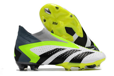 Adidas Predator Accuracy+ FG High-Tops Soccer Cleats - White/Black/Green