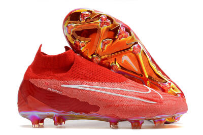 Nike Phantom GX Elite DF Link FG High-Tops Soccer Cleats - Red/White