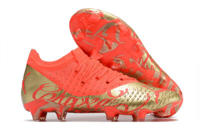 Puma Future Z 1.3 FG Low-Tops Soccer Cleats - Red/Gold