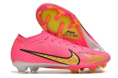 Nike Air Zoom Mercurial Vapor 15 Elite FG Low-Tops Soccer Cleats - Pink/Yellow