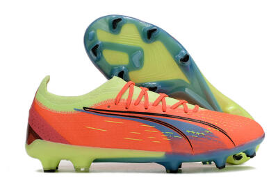Puma Ultra Ultimate FG Low-Tops Soccer Cleats - Red/Yellow/Blue