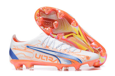 Puma Ultra Ultimate FG Low-Tops Soccer Cleats - Orange/Blue/White