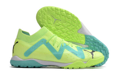 Puma Future X Powercat Tokyo Match TF Low-Tops Soccer Shoes - Green/Blue/Black