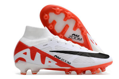 Nike Air Zoom Mercurial Superfly 9 Elite AG High-Tops Soccer Cleats - White/Red/Black