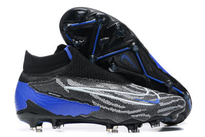 Nike Phantom GX Elite DF Link FG High-Tops Soccer Cleats - Black/White/Blue