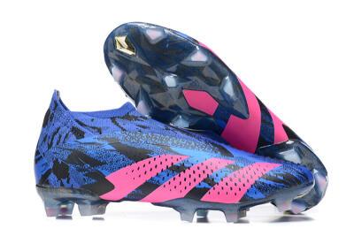 Paul Pogba x Adidas Predator Accuracy+ FG High-Tops Soccer Cleats - Blue/Black/Pink