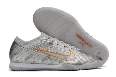 Nike Air Zoom Mercurial Vapor 15 Elite IC Low-Tops Soccer Shoes - Silver/Gold