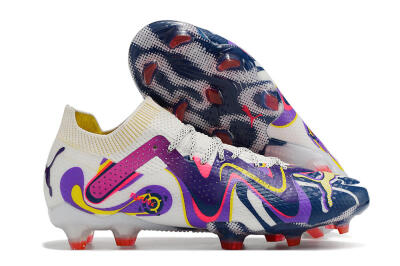 Puma Future Ultimate FG Low-Tops Soccer Cleats - White/Rainbow