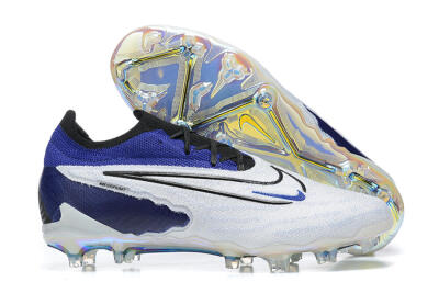 Nike Phantom GX Elite FG Low-Tops Soccer Cleats - White/Blue/Black