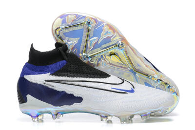 Nike Phantom GX Elite DF FG High-Tops Soccer Cleats - White/Blue/Black