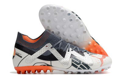 Puma Future Ultimate MG Low-Tops Soccer Cleats - White/Grey/Orange