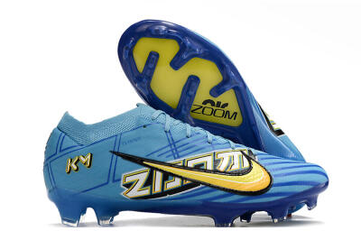 Kylian Mbappe x Nike Air Zoom Mercurial Vapor 15 Elite FG Low-Tops Soccer Cleats - Blue/Yellow/Black