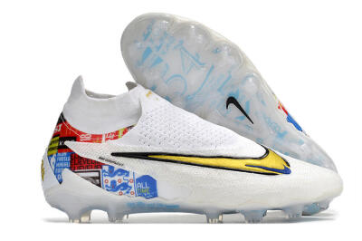 Harry Kane x Nike Phantom GX DF Elite FG Low-Tops Soccer Cleats - White/Gold/Blue