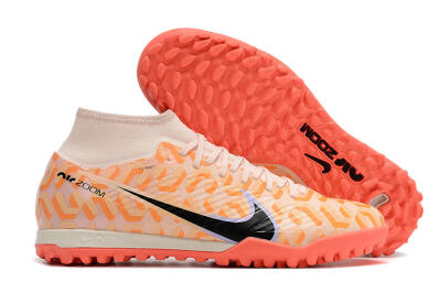 Nike Air Zoom Mercurial Superfly 9 Elite TF High-Tops Soccer Shoes - Orange/White/Black