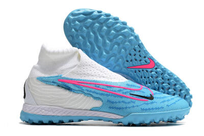 Nike Phantom GX Elite DF TF High-Tops Soccer Shoes - Blue/Pink/White