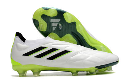 Adidas Copa Pure+ FG Low-Tops Soccer Cleats - White/Black/Green