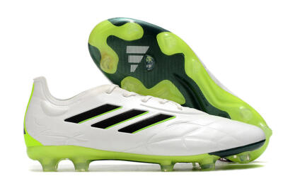 Adidas Copa Pure.1 FG Low-Tops Soccer Cleats - White/Black/Green