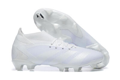 Adidas Predator Accuracy+ FG High-Tops Soccer Cleats - White/White