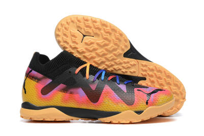 Puma Ultra Ultimate TF Low-Tops Soccer Shoes - Black/Yellow/Pink/Purple