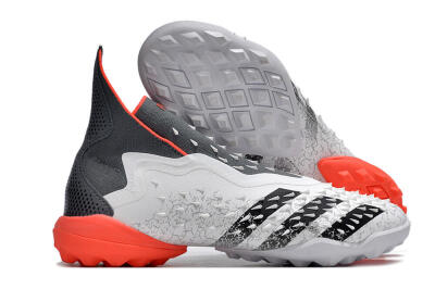 Adidas Predator Freak+ TF High-Tops Soccer Shoes - White/Grey/Red