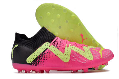 Puma Future Ultimate MG Low-Tops Soccer Cleats - Green/Pink/Black