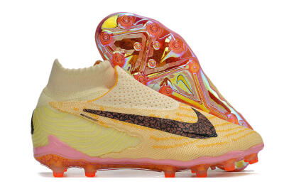 Nike Phantom GX Elite DF AG High-Tops Soccer Cleats - Yellow/Black/Pink