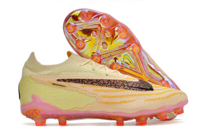 Nike Phantom GX Elite AG Low-Tops Soccer Cleats - Yellow/Black/Pink