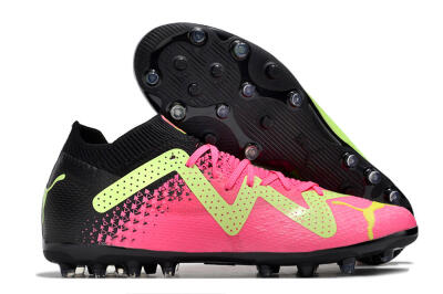 Puma Future Ultimate MG Low-Tops Soccer Cleats - Green/Pink/Black