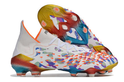 Adidas Predator Freak.1 FG High-Tops Soccer Cleats - White/Rainbow